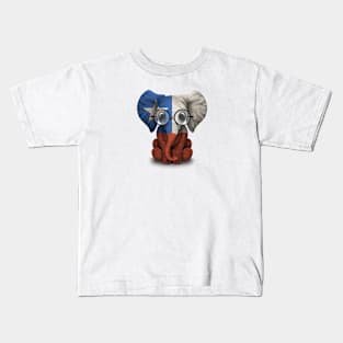 Baby Elephant with Glasses and Chilean Flag Kids T-Shirt